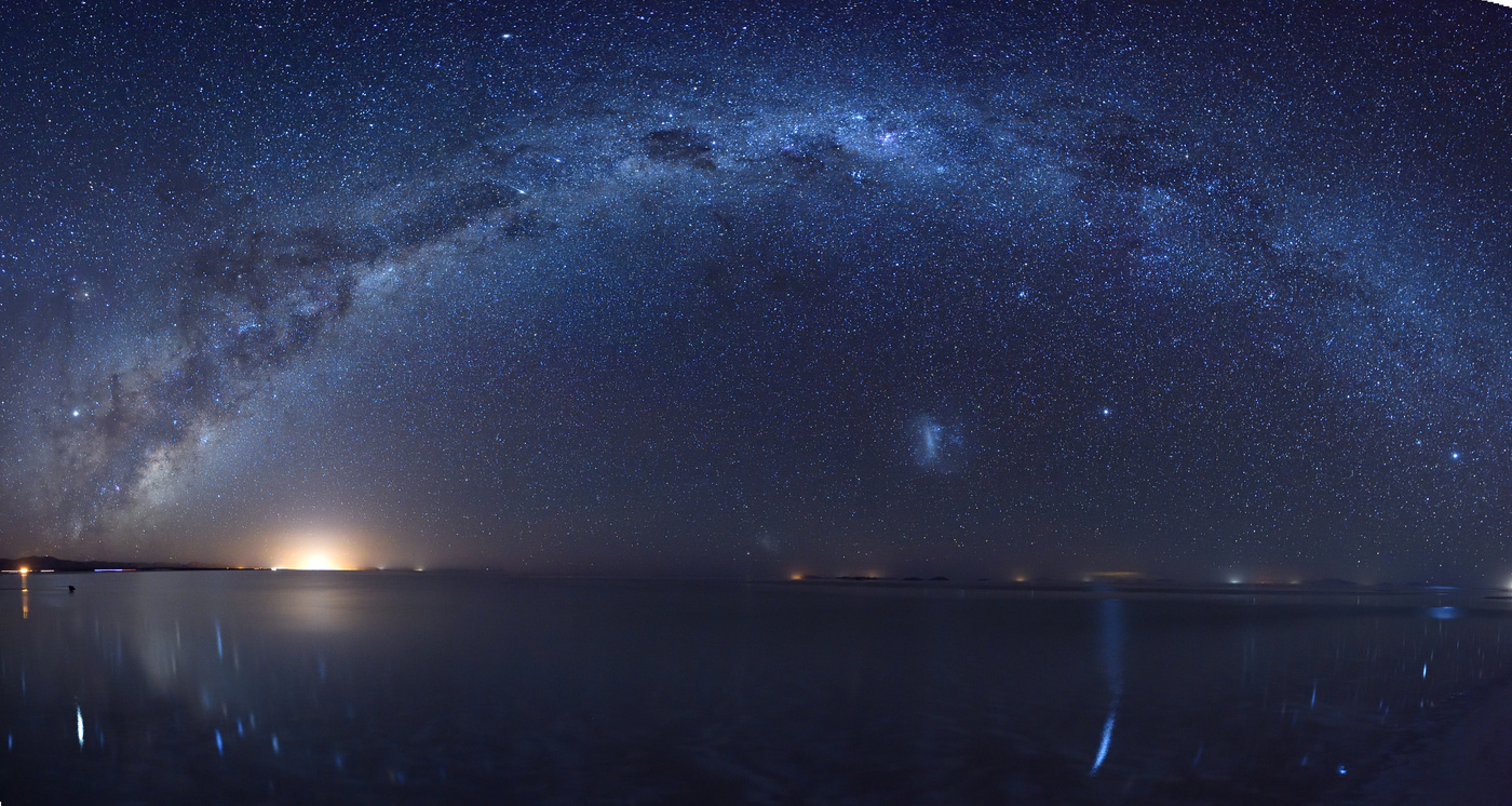Milky way over Salar de Uyuni, the world's largest salt flat, Bolivia